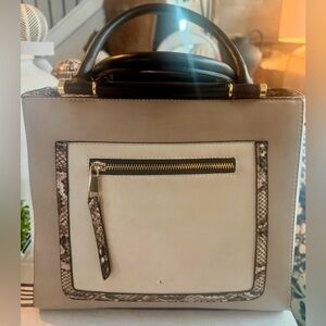 Aldo Handbag w/Double Handles in Black w/a front zip pocket